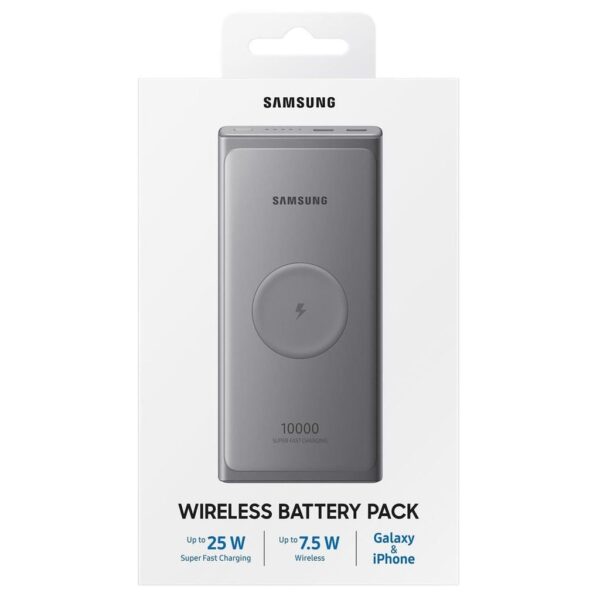 Външна батерия Samsung Wireless Power Bank 25W 10000 mAh Gray (U3300XJ)